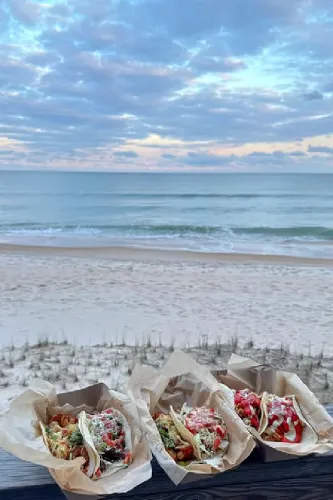 Shrimp tacos at Shaka Taco, Surf City